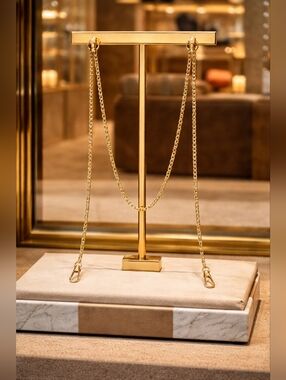 Gold Tone Long Chain Purse Strap